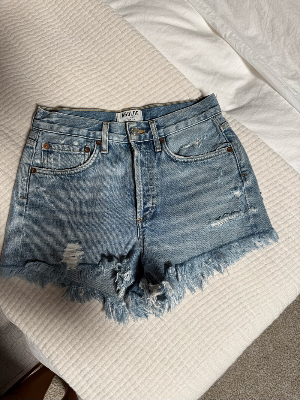 AGOLDE PARKER SHORT IN SWAPMEET denim shorts